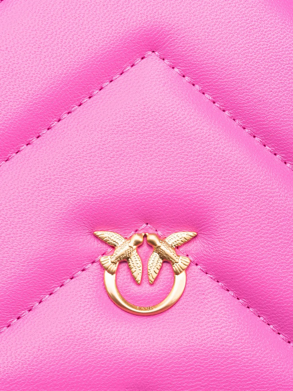 Pinko Love Birds Leather Crossbody Bag In Pink