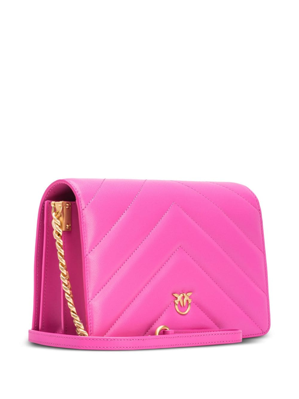 PINKO Love Birds leather crossbody bag - Roze