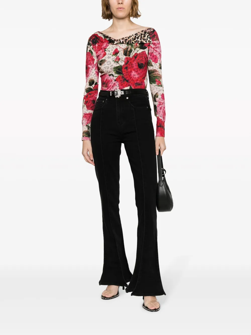 Blugirl mix-print jacquard blouse - Rood