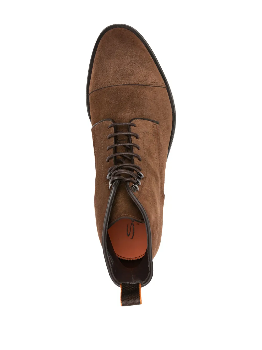 Shop Santoni Lace-up Suede Boots In Brown