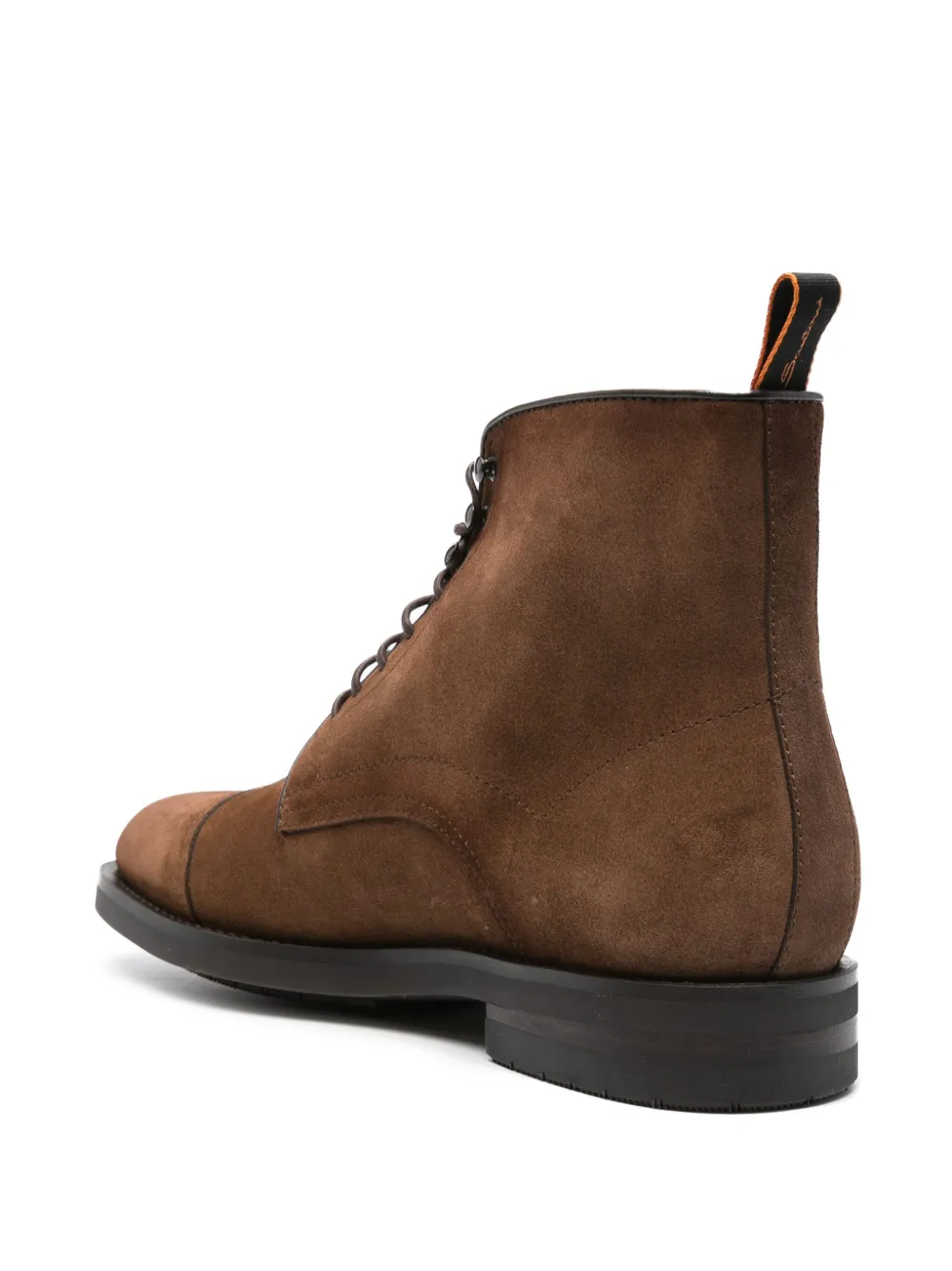 Shop Santoni Lace-up Suede Boots In Brown