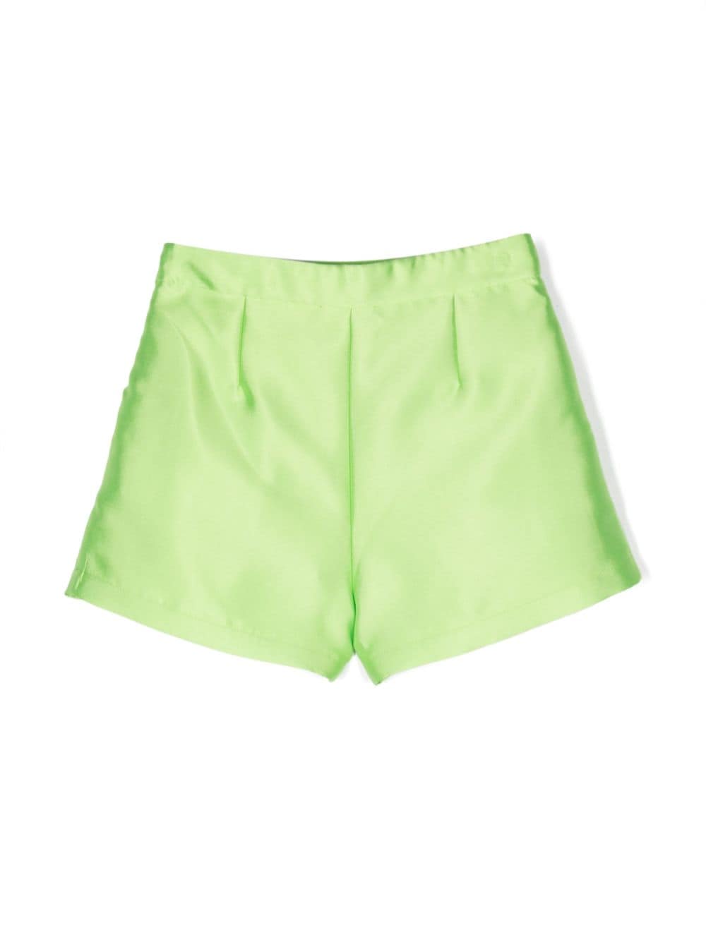 Douuod Kids satin pleated mini shorts - Groen