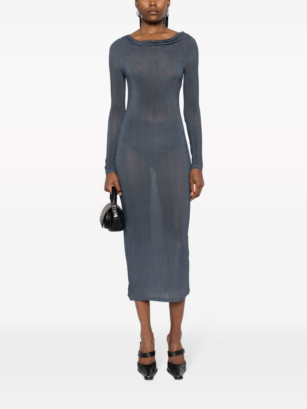 Shop Paloma Wool Tattersall-check Midi Dress In Blue