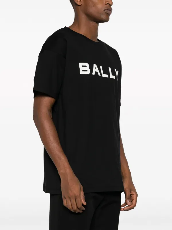 Tシャツ・カットソー Bally Black Cotton T-Shirt Bally logo-print Organic Cotton T-shirt | Black | FARFETCH