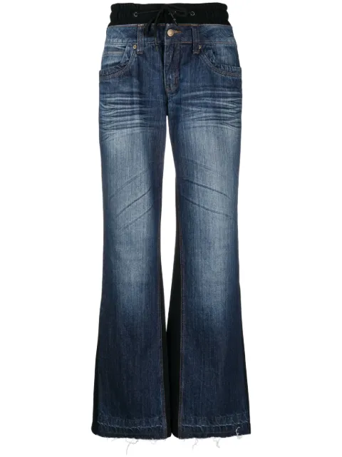 GUDU 07 layered-effect denim trousers