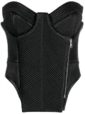 GUDU asymmetric-hem textured corset - Black