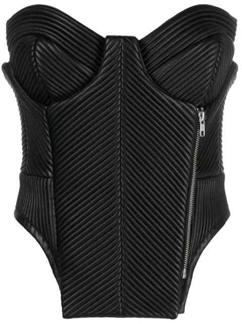 GUDU asymmetric-hem textured corset