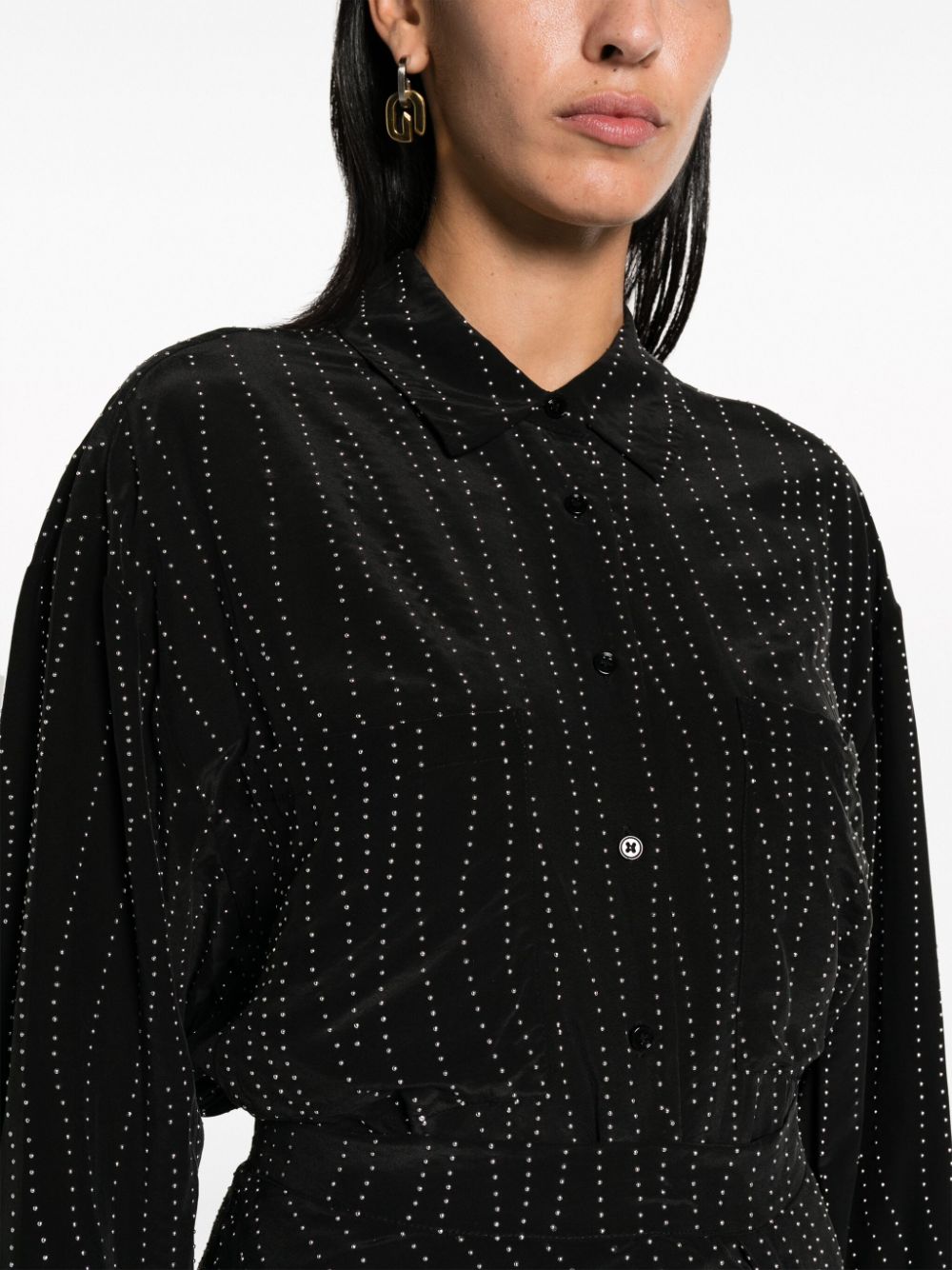 Shop Iro Zef Stud-embellished Shirt In Black