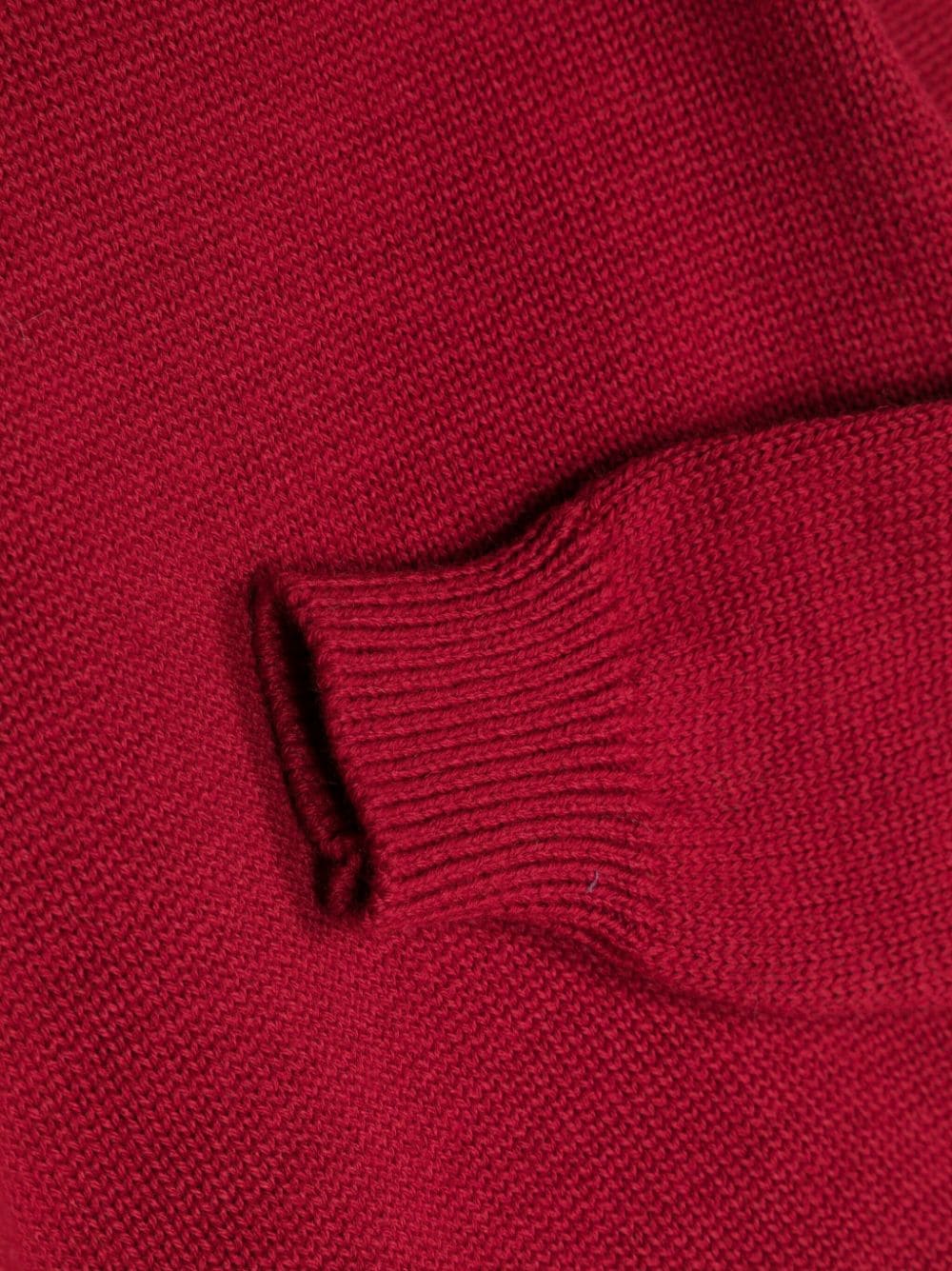 Shop Mi Mi Sol Round-neck Wool-blend Jumper In Red