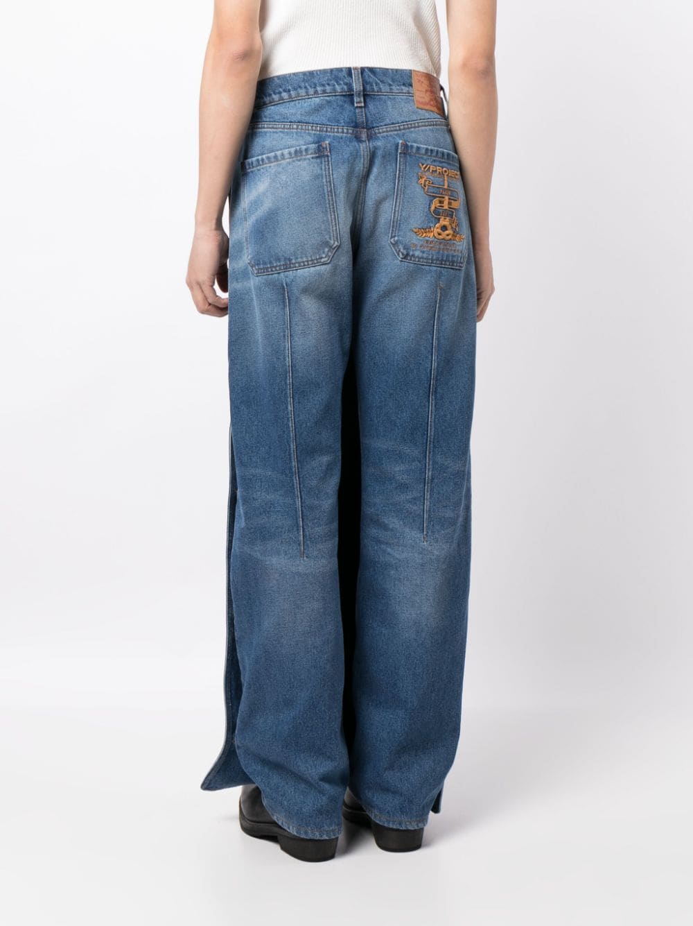 Shop Y/project Detachable-panel Jeans In Blue
