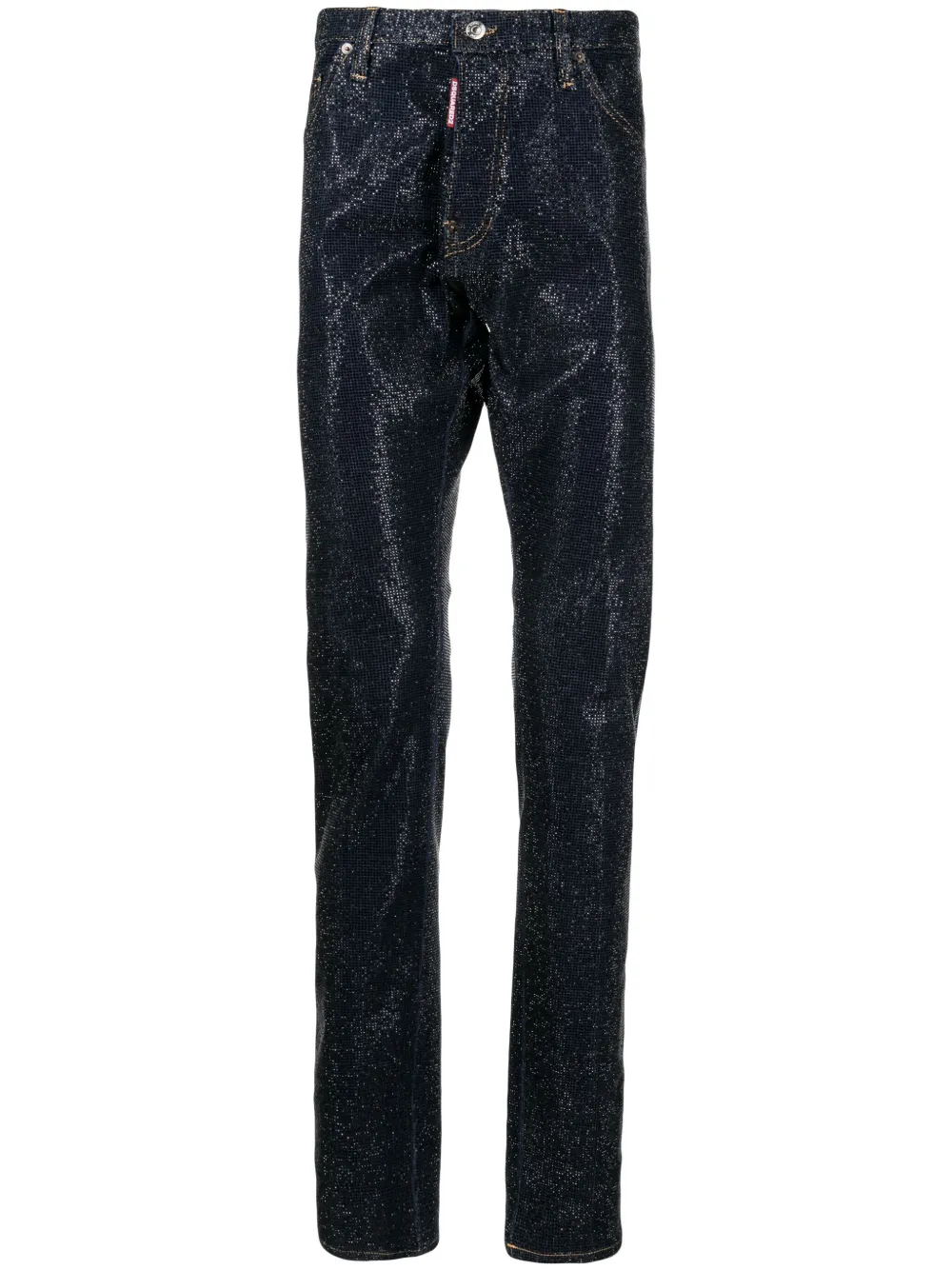 Dsquared2 Crystal-embellished Slim-fit Jeans In Blue