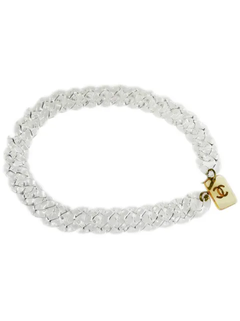 CHANEL Pre-Owned cinturón de cadena con logo CC 1995