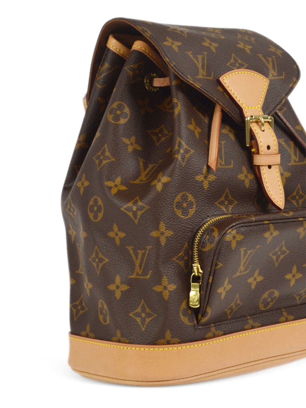 Louis Vuitton Montsouris Brown Gold Plated Backpack Bag (Pre-Owned)