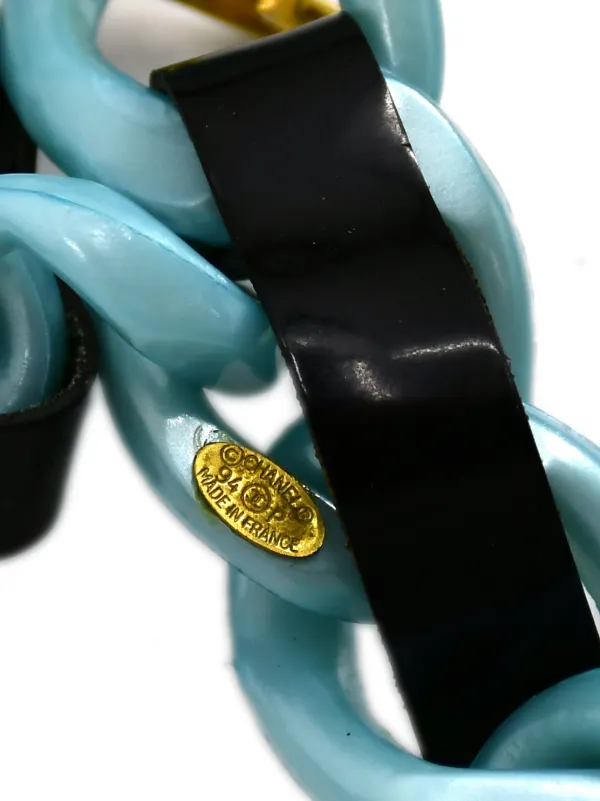 CHANEL Pre-Owned 1994 CC Chain Belt Black FARFETCH IN