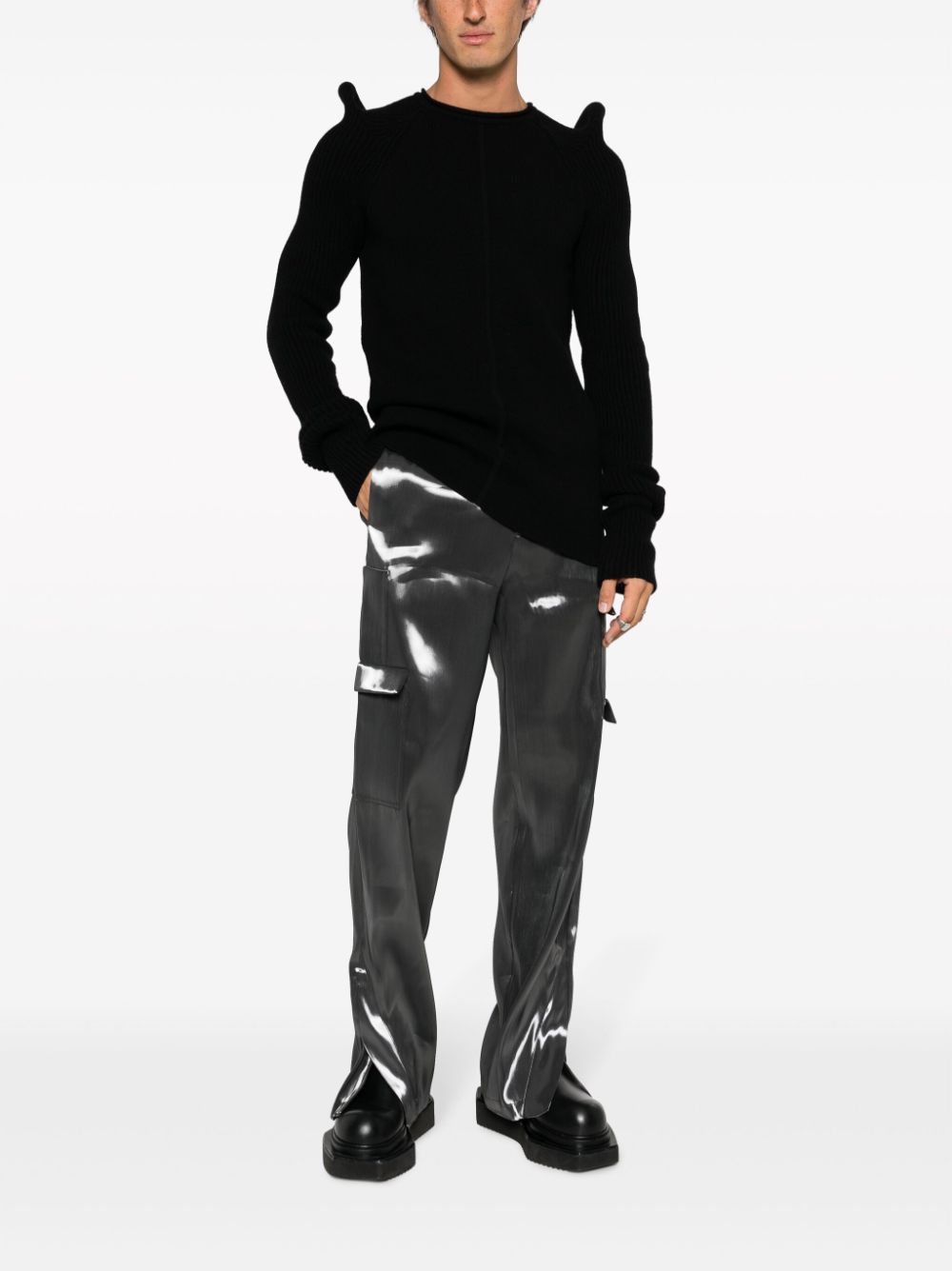 Rick Owens Luxor 3D-detail cashmere jumper - Zwart