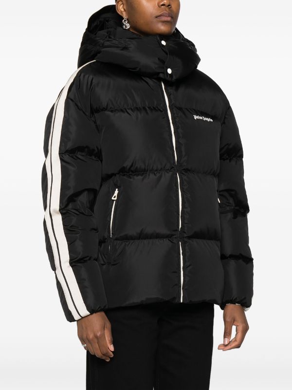 Hooded Track Down Jacket in black - Palm Angels® Official
