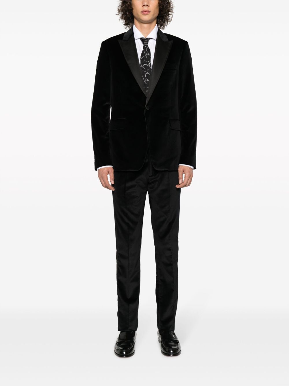 Shop Paul Smith Single-breasted Velvet Suit In Black