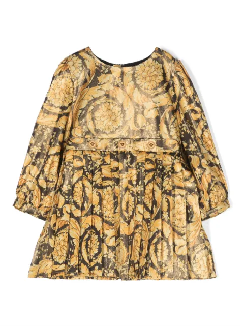 Versace Kids Barocco-print long-sleeve midi dress