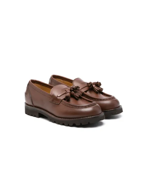 Eleventy Kids tassel-detail leather moccasins 