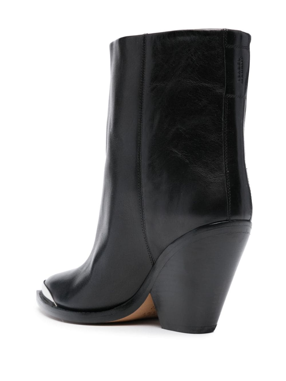 Shop Isabel Marant 90mm Ladell Leather Boots In Black