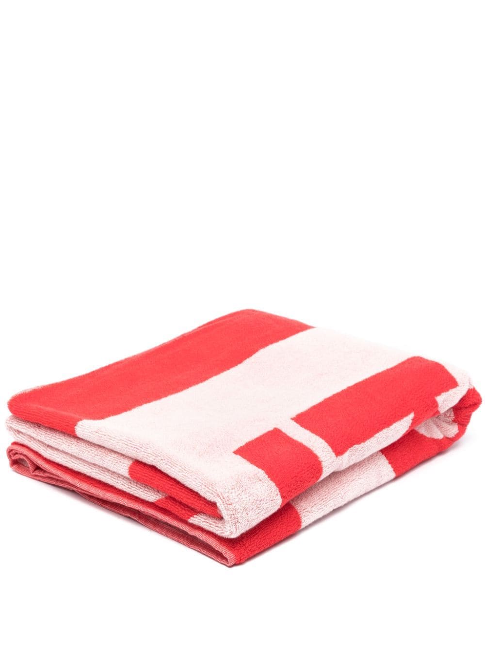 Shop Kenzo Logo-print Organic Cotton Towel In Red