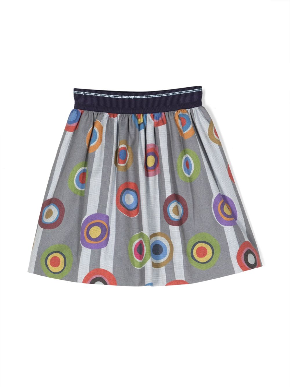 Mi Mi Sol Kids' Polka Dot-print Flared Miniskirt In Grey