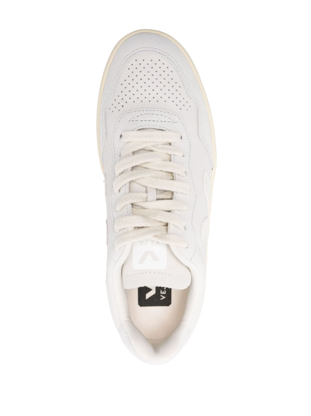 Shop Veja V-90 Leather Sneakers In Grey