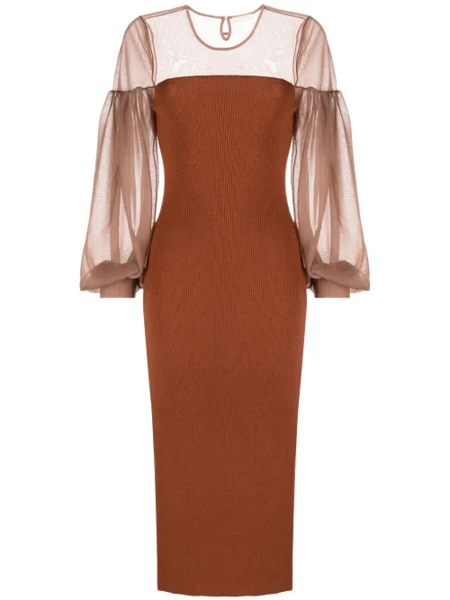 Robe nervurée Milla à empiècement transparent - Ulla Johnson - Modalova