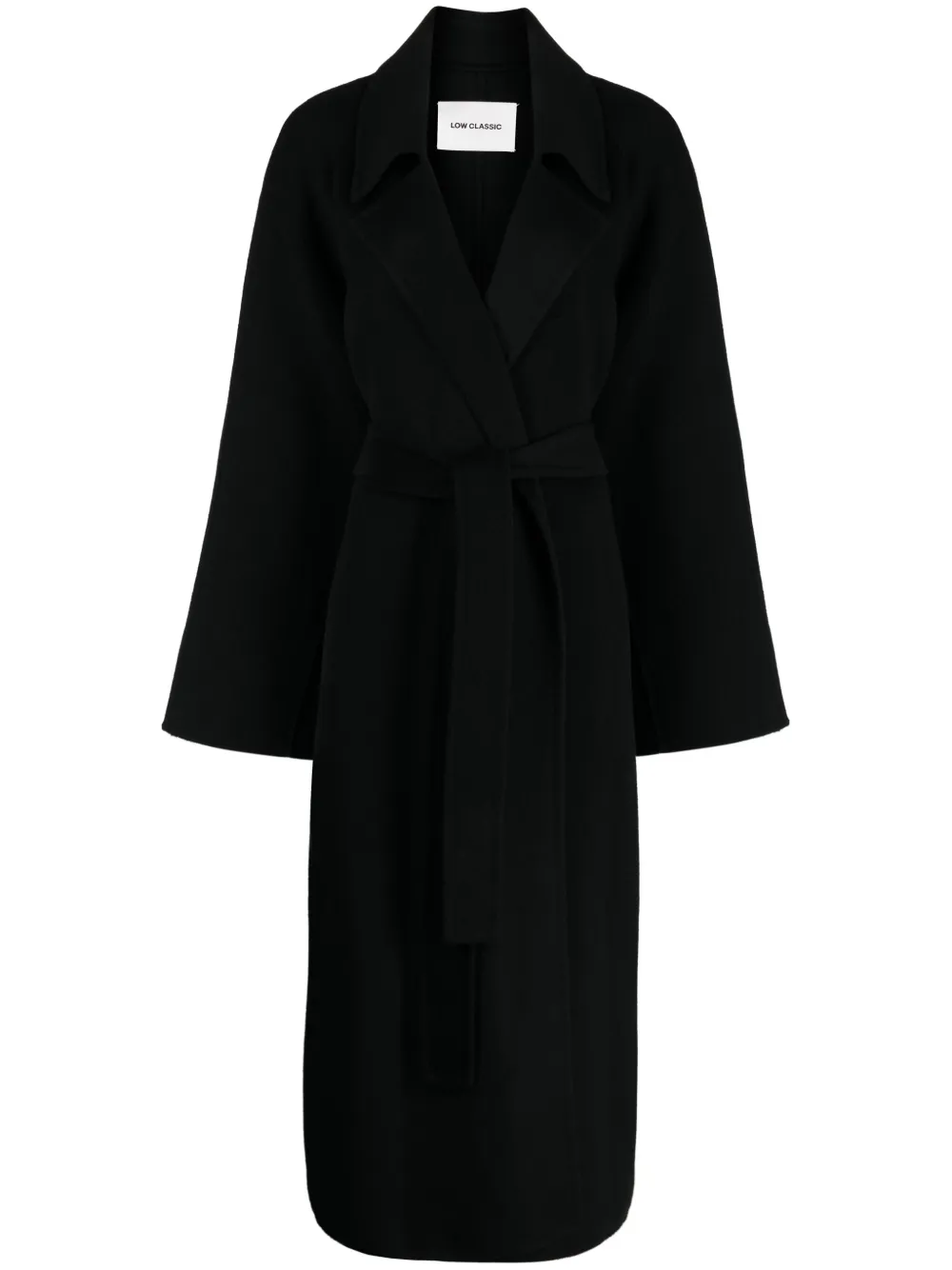Low Classic Wollen jas Zwart