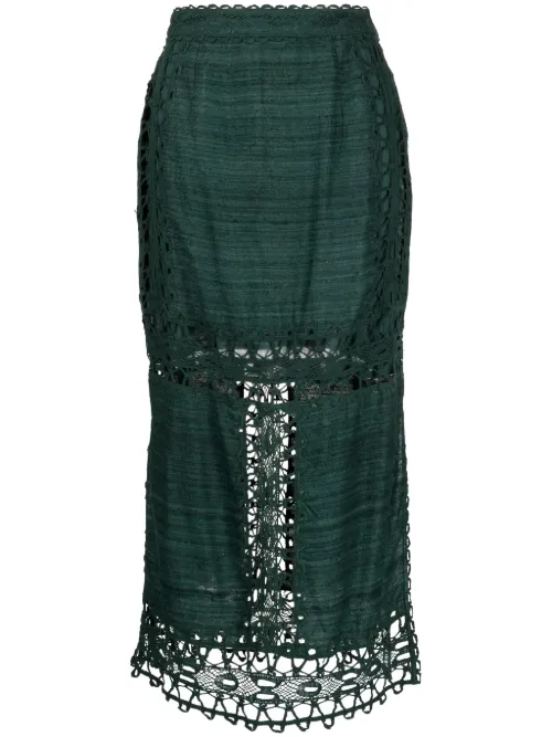 Jupe en dentelle à taille haute - Ulla Johnson - Modalova