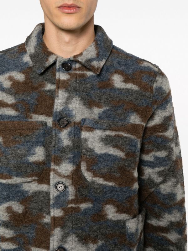 Camo button cheap up jacket