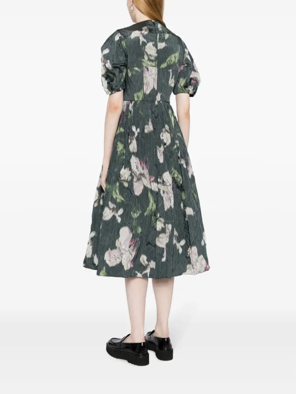 ERDEM floral print Midi Dress Farfetch