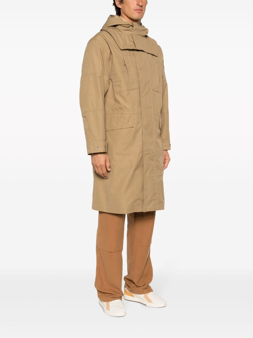 Shop Stone Island Ghost Piece 0 Ventile Parka Coat In Brown