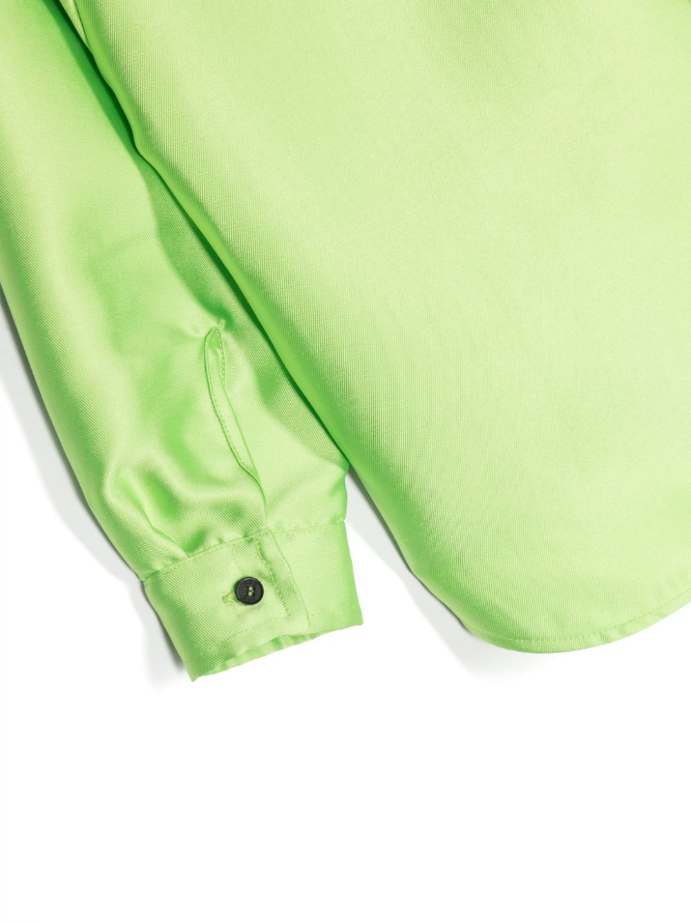 Shop Douuod Satin-finish Long-sleeve Shirt In Green