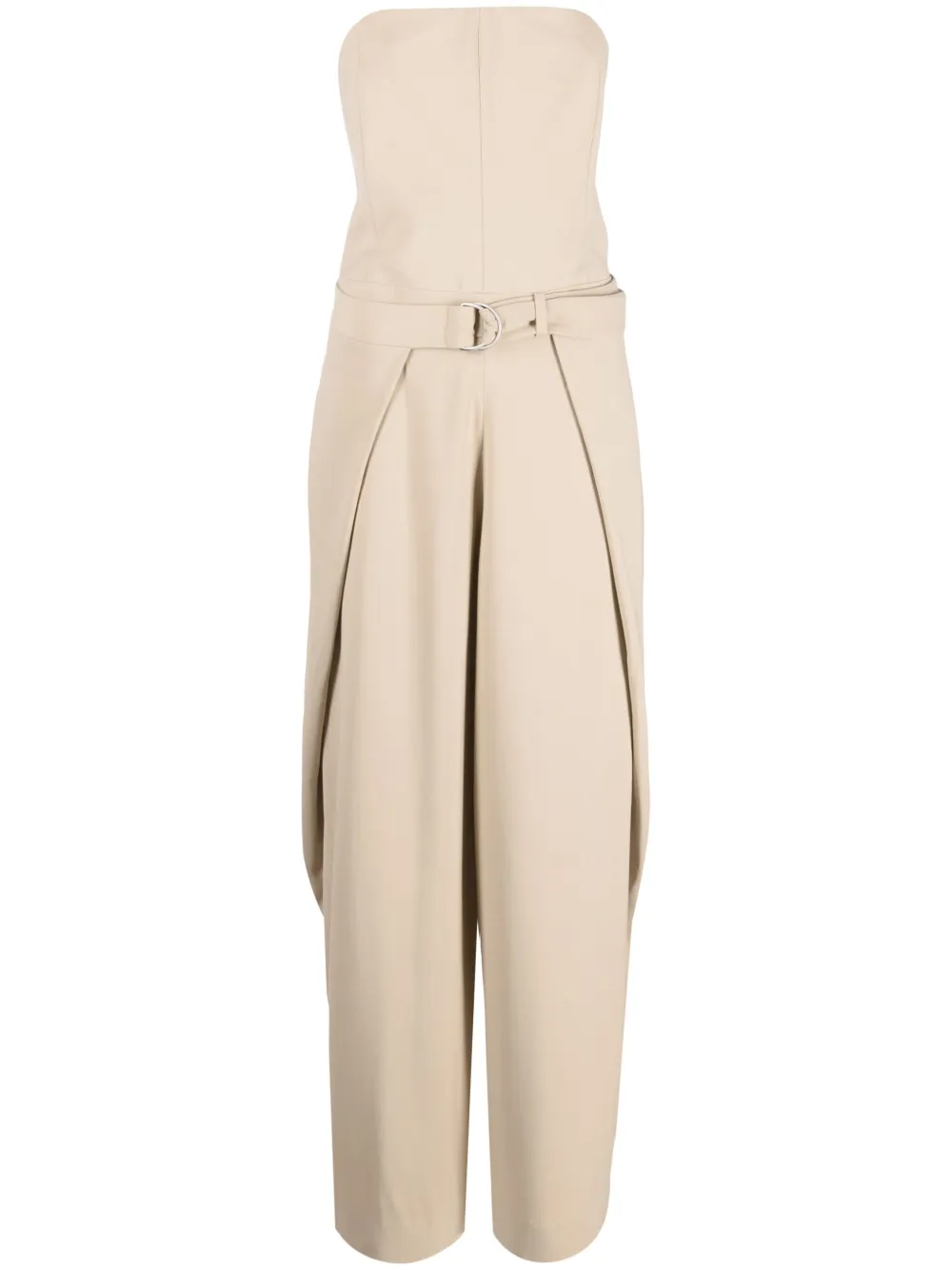 AMI Paris strapless layered jumpsuit Beige