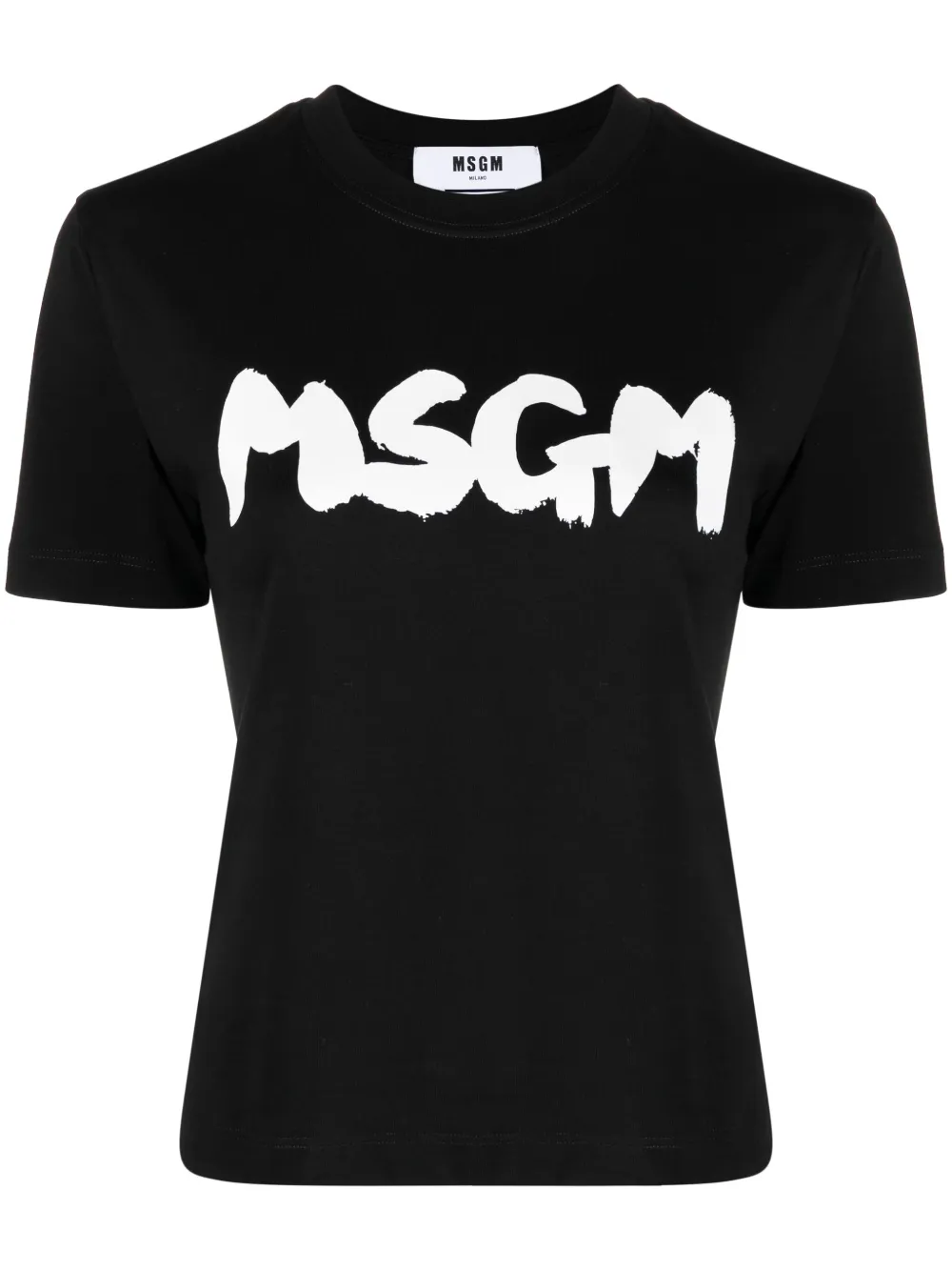Msgm Graffiti Logo-print T-shirt In Black