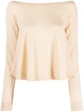 Semicouture Bardot-neckline virgin wool jumper - Neutrals