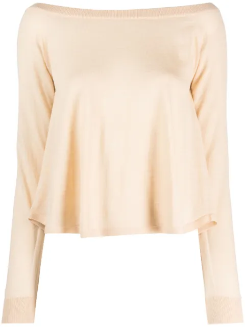 Semicouture Bardot-neckline virgin wool jumper