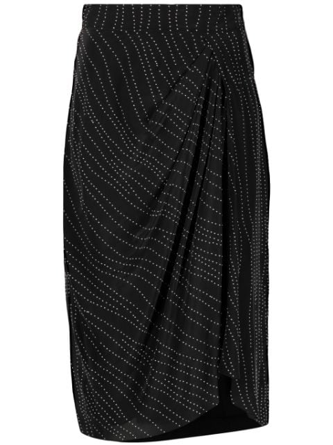 IRO stud-embellished wrap midi skirt