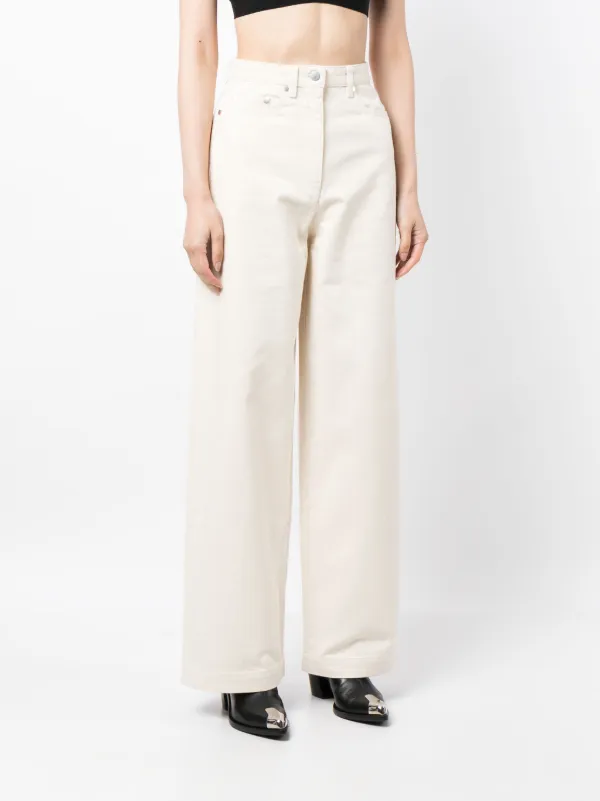 デニム・ジーパン Peter Do High-Waisted Wide Jeans Peter Do high-rise wide-leg Jeans | Neutrals | FARFETCH