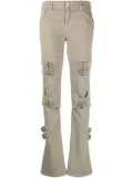 Blumarine cut-out buckled boyfriend jeans - Grey