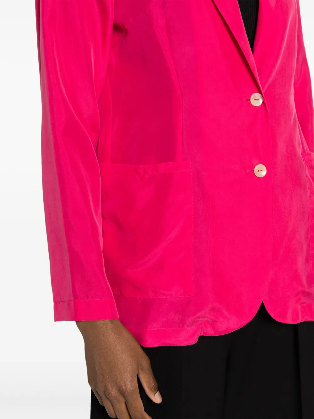 Shop P.a.r.o.s.h Single-breasted Silk-blend Blazer In Pink