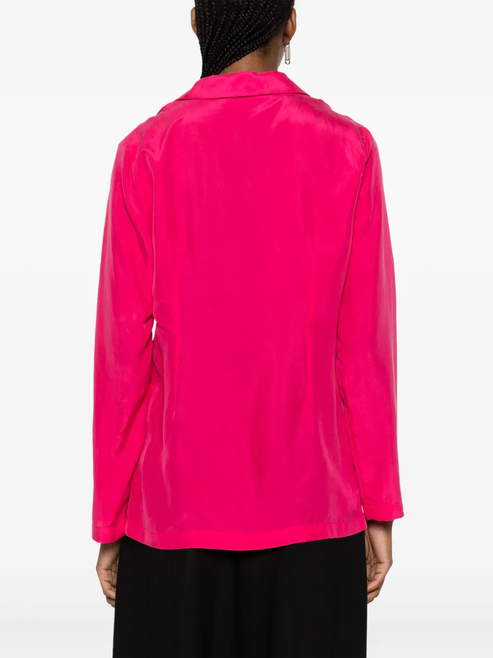 Shop P.a.r.o.s.h Single-breasted Silk-blend Blazer In Pink
