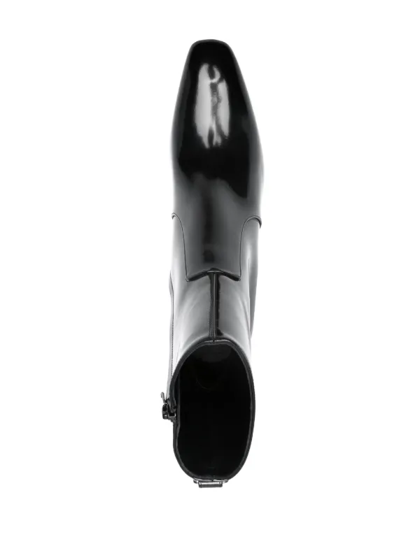 Saint Laurent XIV 80mm レザーアンクルブーツ | ブラック