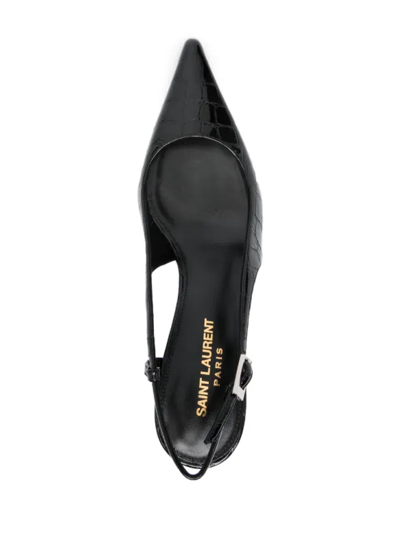 【関税＆送料込み】Saint Laurent Pumps Saint Laurent Lee Glossy Slingback Pumps - Bergdorf Goodman