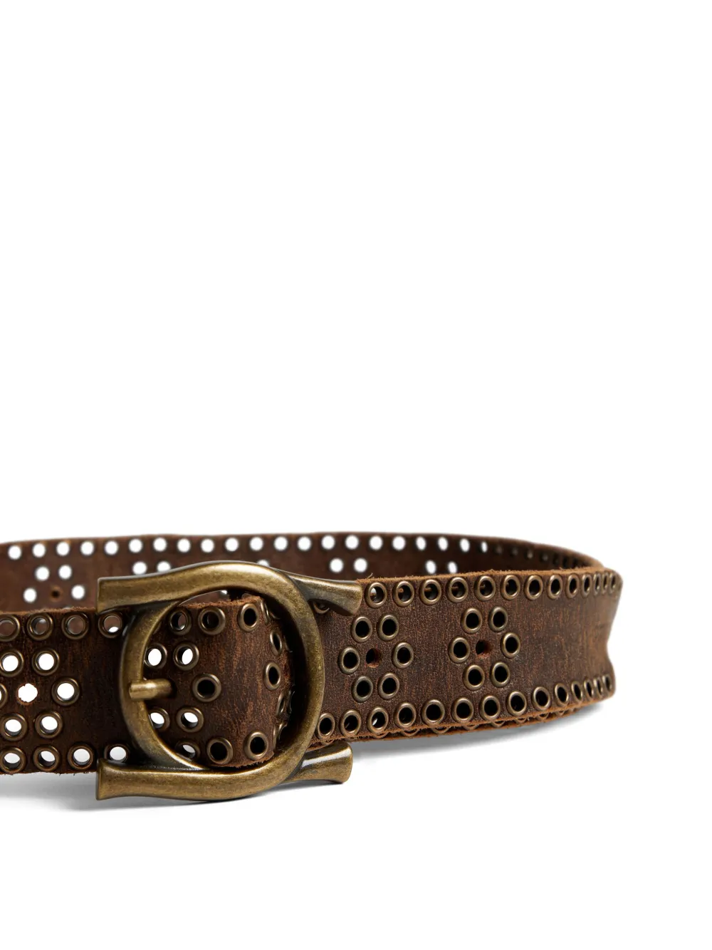 Dsquared2 Perforated Leather Belt In Brown