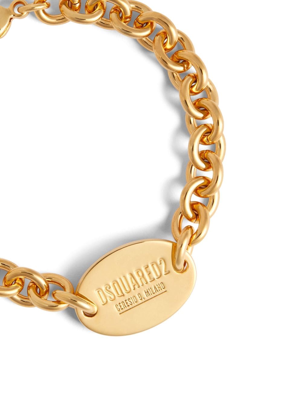 Shop Dsquared2 Logo-engraved Chain Id Bracelet In Gold