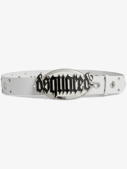 DSQUARED2 logo-buckle leather belt