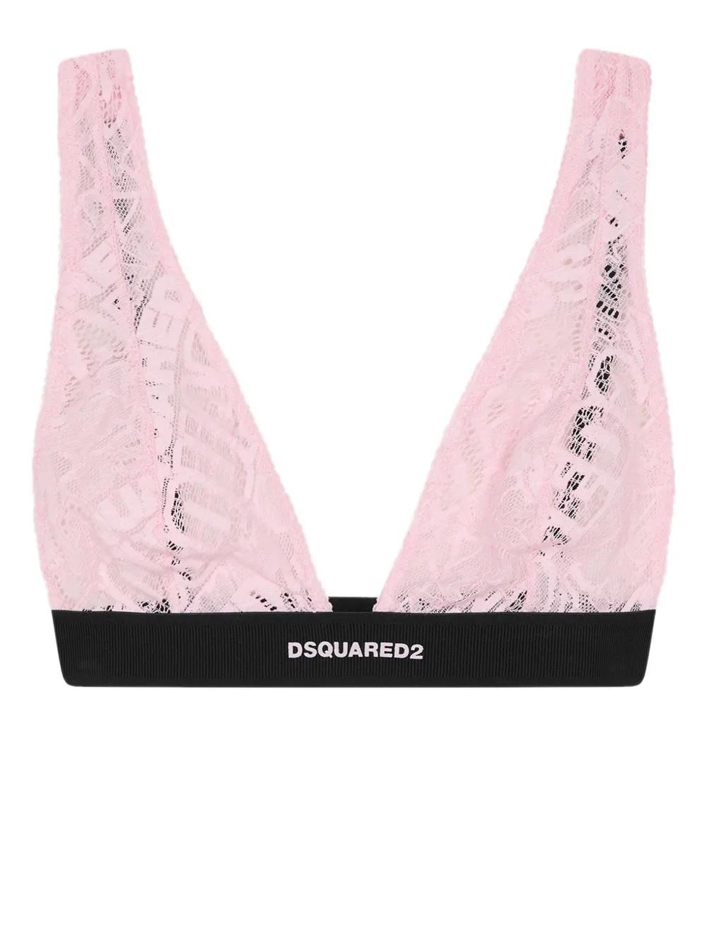 dsquared2 soutien-gorge en dentelle à logo brodé - rose