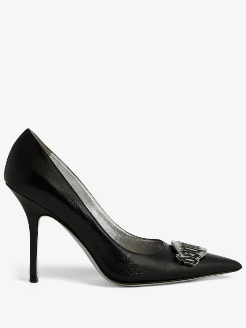 DSQUARED2 100mm logo-plaque leather pumps